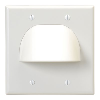 Vanco Dual-Gang Bulk Cable Wall Plate (white)