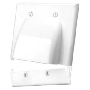 Vanco Hinged Dual-Gang Bulk Cable Wall Plate (white)