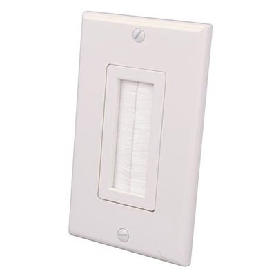 Vanco Brush Single-Gang Bulk Cable Wall Plate (almond)