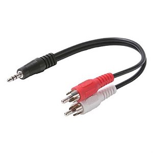 Steren 2 RCA M / 1 3.5mm M Y-Cable Audio Adapter