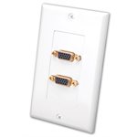 Vanco Slim Line S-VGA DUal Wall Plate (white)