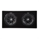 KICKER DC122 Dual 12” Loaded Enclosure w /  Comp 2-ohm 300W Subwoofers