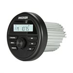 KICKER KMC2 Marine Gauge-Style Media Center w / Bluetooth, Bla