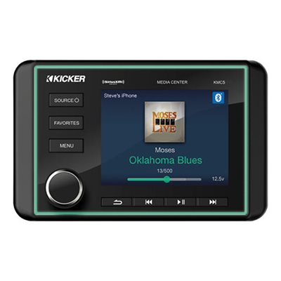 KICKER KMC5 Marine Gauge-Style Media Center w / Bluetooth, Bla