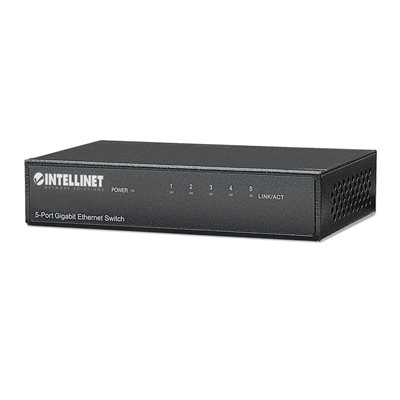 Intellinet 5 Port Desktop Gigabit Ethernet Switch, Metal