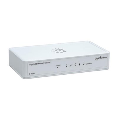 Intellinet 5 Port Gigabit Ethernet Switch, Plastic