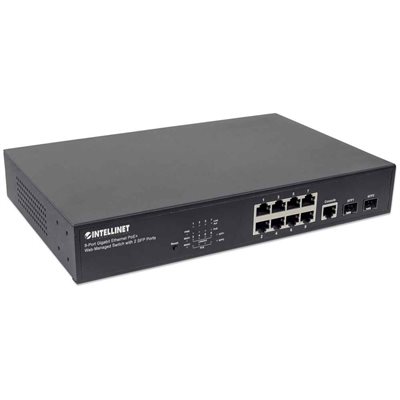 Intellinet 8 Port Gigabit Ethernet POE+ Web-Managed Switch with 2 SFP Ports