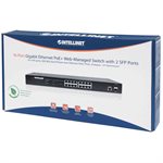 Intellinet 16 Port Gigabit Ethernet POE+ Web-Managed Switch with 2 SFP Ports