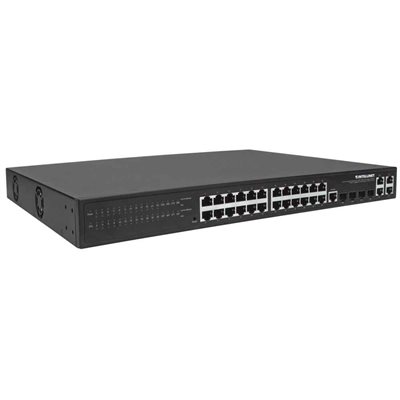 Intellinet 24-Port Gigabit Ethernet POE+ Web-Managed Switch with 4 ...