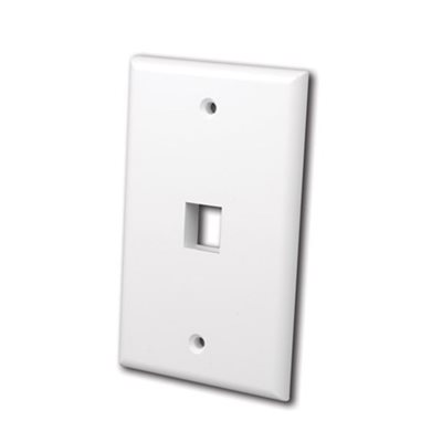 Vanco Multi-Media Keystone Wall Plates- 1 Port (White)