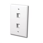 Vanco Multi-Media Keystone Wall Plates- 2 Ports (White)