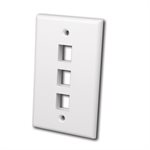 Vanco Multi-Media keystone Wall Plates- 3 Ports (White)