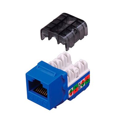 Vanco Cat 6 90 Degree Keystone Inserts- 8 Conductor (Blue)