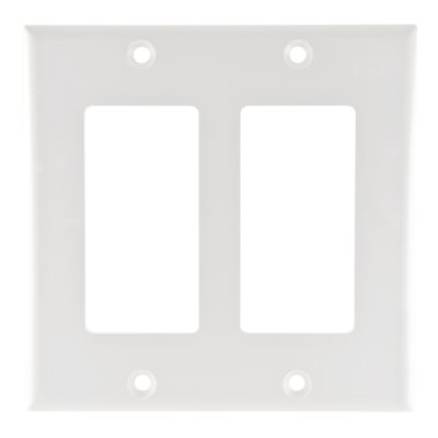 Vanco Dual-Gang Decor Style Face Plate (white)