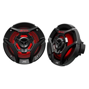 JVC 6.5" Marine 2-Way Coaxial 4-Ohm 260W LED Illumination Speakers (black) (pair)