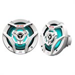 JVC 6.5" Marine 2-Way Coaxial 4-Ohm 260W LED Illumination Speakers (white) (pair)