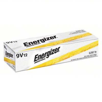 Energizer Industrial 9V Alkaline Battery, 12-Pack