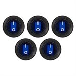 Heise Blue Round Rocker Switch - 5-Pack