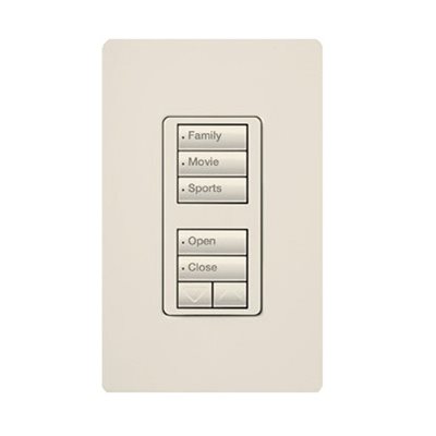 Lutron RadioRA 2 Wall Mount Designer Keypad (light almond)