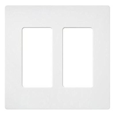 Lutron 2-Gang Satin Wall Plate (snow white)