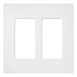 Lutron 2-Gang Satin Wall Plate (snow white)