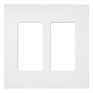 Lutron 2-Gang Satin Wall Plate (snow white)