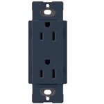 Lutron Satin Color 15A Duplex Receptacle (deep sea)