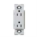 Lutron Satin Color 15A Duplex Receptacle (palladium)