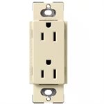 Lutron Satin Color 15A Duplex Receptacle (sand)