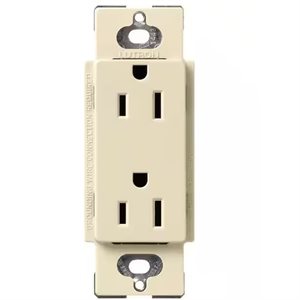 Lutron Satin Color 15A Duplex Receptacle (sand)