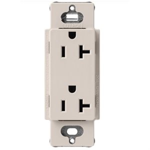 Lutron Satin Color 20A Duplex Receptacle (taupe)