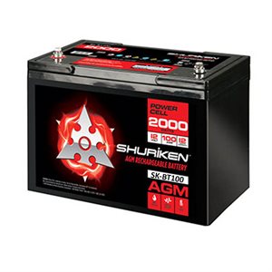 Shuriken 2,000W 100 Amp Hours Large Size AGM 12V Battery