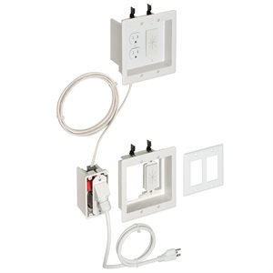 Arlington 2-Gang Power Lower-Voltage TV Bridge II Kit