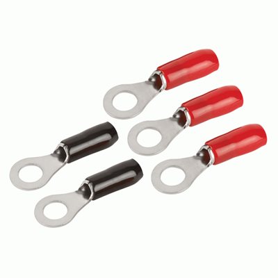 T-Spec v8 8 ga 5 / 16" Crimp Ring Terminal (red / black, 20 pk)