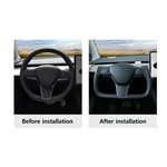 Rydeen Tesla Yoke Steering Wheel Nappa Leather 2016-2023 Model 3, 2019-2023+ Model Y (black)