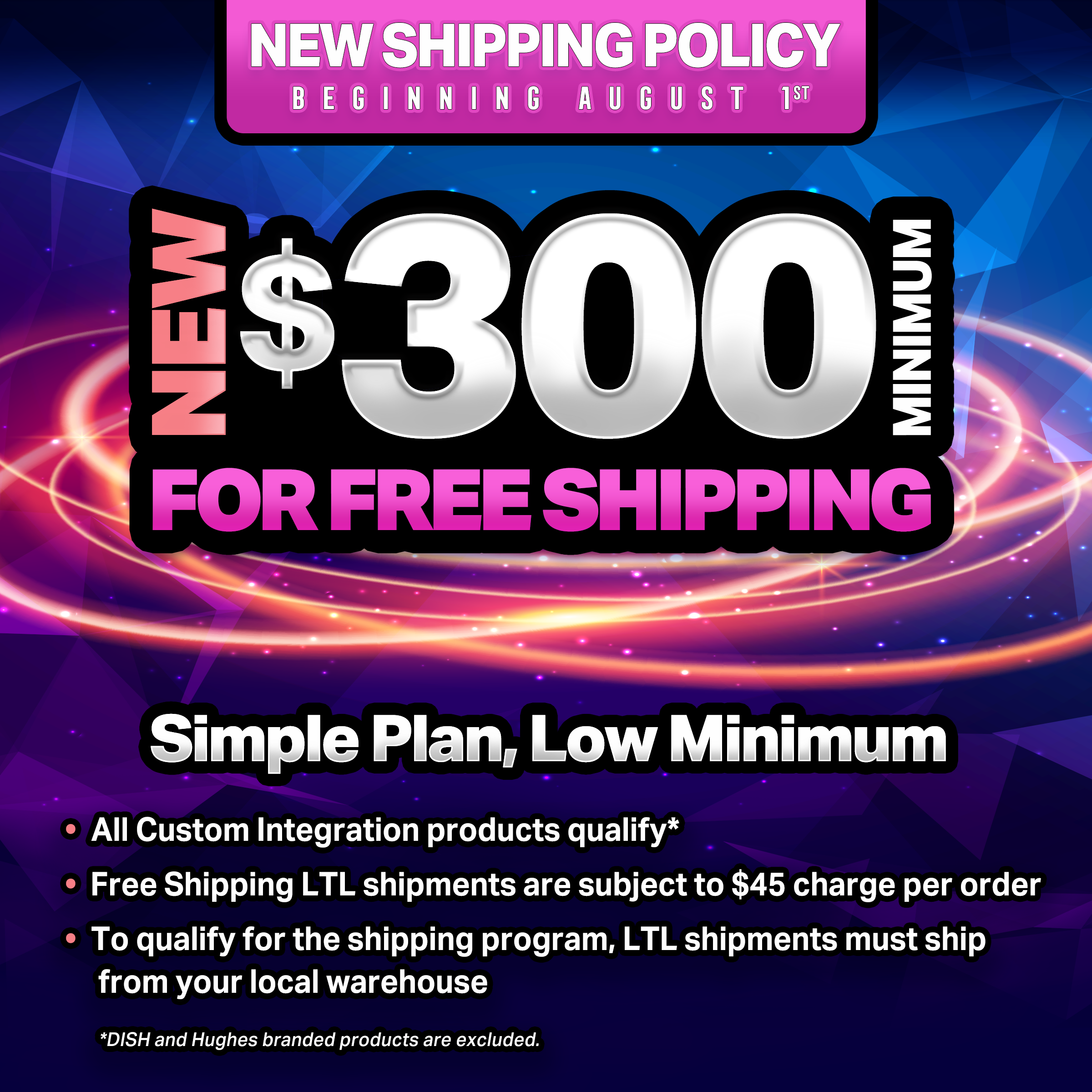 New $300 min for FREE Shipping...All CI products qualify