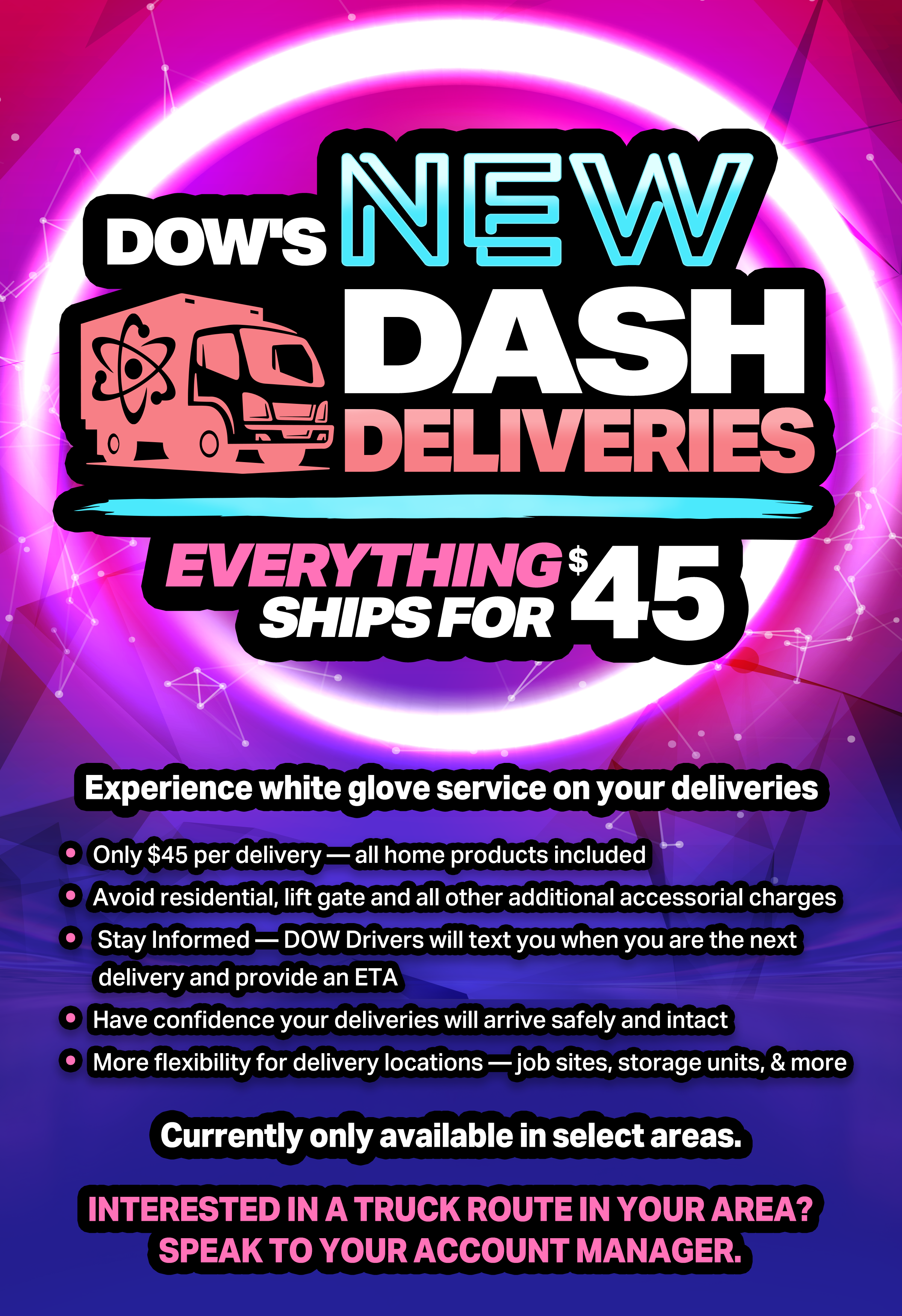 New DOW Dash Deliveries...Everything Ships for $45